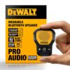 DEWALT Wearable Bluetooth Speaker (Updated Version), Clip-On Wireless Jobsite Pro Water-Resistant Portable Speaker (Non-Magnetic), Built-in Mic for Hands-Free Music/Calls,...