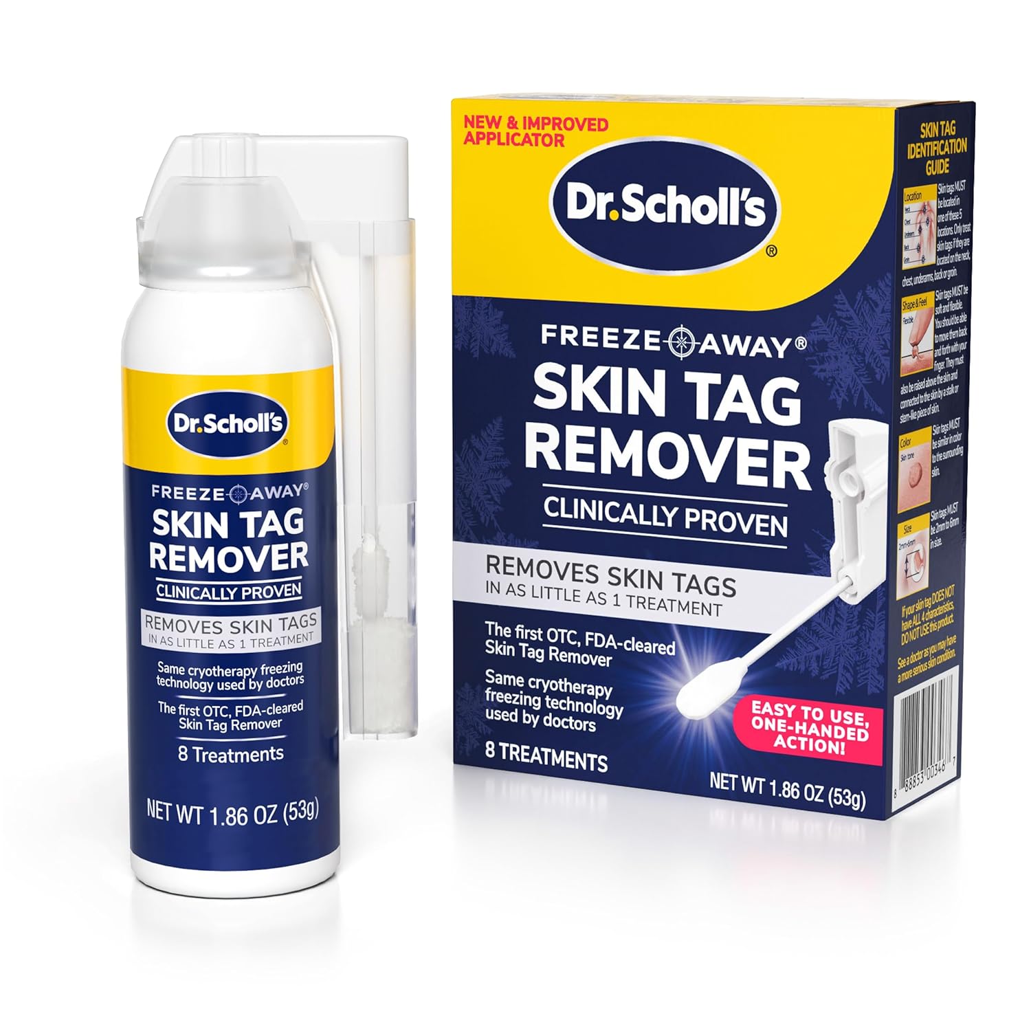 Dr. Scholl's Freeze Away Skin Tag Remover - The First FDA Cleared, at Home Skin tag Removal kit. Clinically Proven Skin tag Removal in as Little as 1 Treatment. 1 Skin tag...