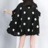 ellazhu Women's Batwing Sleeve Polka Dot Printed Button Down Blouse Oversized Shirt Top for Summer GY1903