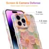 EYZUTAK Case for iPhone 16 Pro, Colorful Retro Oil Painting Printed Flower Laser Glossy Pattern Cute Curly Wave Edge Exquisite Phone Cover Stylish Durable TPU Protective Case...