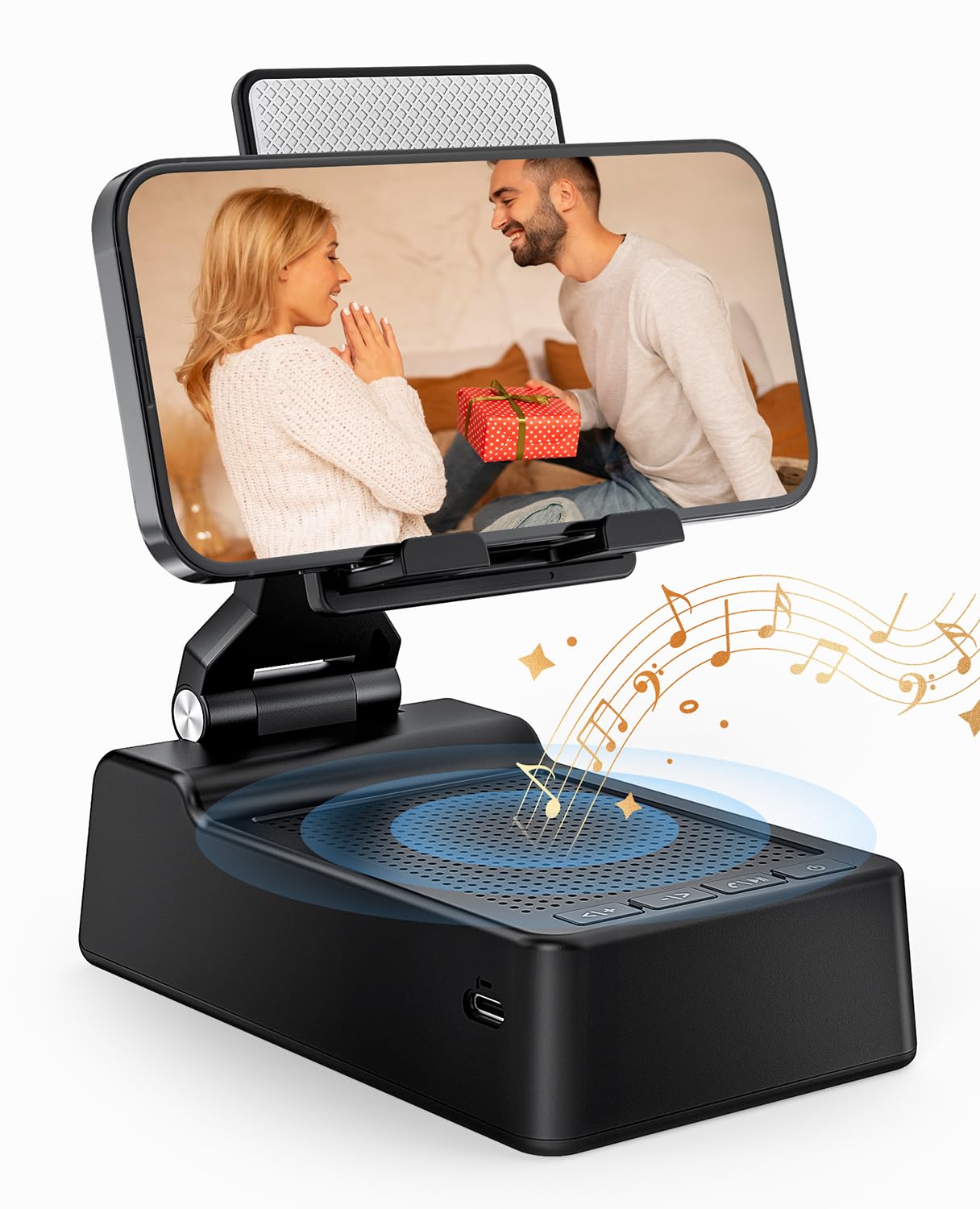 Gifts for Men Women, Phone Stand with Bluetooth Speaker, HD Surround Sound Speaker, Compatible with all iPhone/Android phones iPad Kindle, Cool Gadget Gift for Men Women Dad Mom...