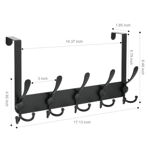 Installation-Free and Drilling-Free Version, Over The Door Hooks, Door Hanger for Hanging, Towel Racks for Bathroom with 15 Coat Hooks, Coat Rack Hat Rack Over The Door Organizer Installation-Free and Drilling-Free Version, Over The Door Hooks, Door Hanger for Hanging, Towel Racks for Bathroom with 15 Coat Hooks, Coat Rack Hat Rack Over The Door Organizer