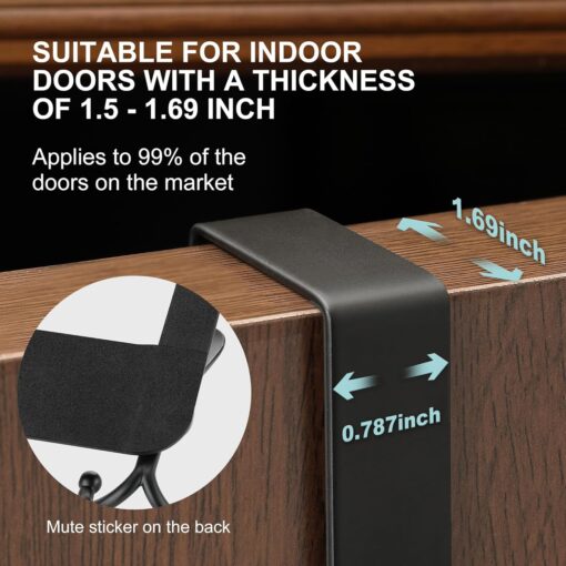 Installation-Free and Drilling-Free Version, Over The Door Hooks, Door Hanger for Hanging, Towel Racks for Bathroom with 15 Coat Hooks, Coat Rack Hat Rack Over The Door Organizer Installation-Free and Drilling-Free Version, Over The Door Hooks, Door Hanger for Hanging, Towel Racks for Bathroom with 15 Coat Hooks, Coat Rack Hat Rack Over The Door Organizer