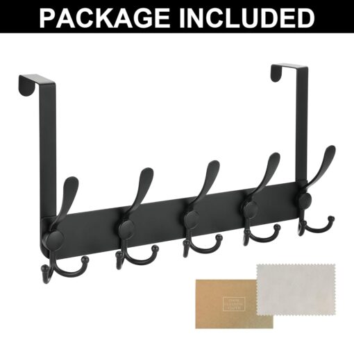 Installation-Free and Drilling-Free Version, Over The Door Hooks, Door Hanger for Hanging, Towel Racks for Bathroom with 15 Coat Hooks, Coat Rack Hat Rack Over The Door Organizer Installation-Free and Drilling-Free Version, Over The Door Hooks, Door Hanger for Hanging, Towel Racks for Bathroom with 15 Coat Hooks, Coat Rack Hat Rack Over The Door Organizer