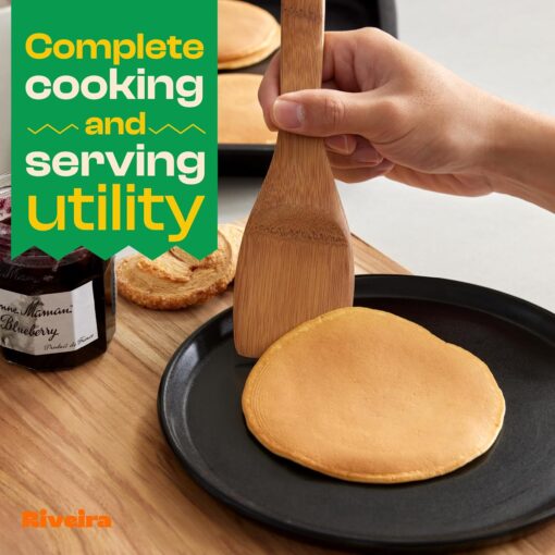Riveira Dark Bamboo Wooden Spoons for Cooking 9-Piece with Holder, Apartment Essentials Wood Spatula Spoon Nonstick Kitchen Utensil Set Premium Quality Housewarming Gifts for... Riveira Dark Bamboo Wooden Spoons for Cooking 9-Piece with Holder, Apartment Essentials Wood Spatula Spoon Nonstick Kitchen Utensil Set Premium Quality Housewarming Gifts for...