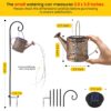 Solar Lights Outdoor Decorative, Metal Solar Watering Can Lights Waterproof, Small Hanging Garden Decor Yard Lights Outside Patio Lawn, Gifts for Mom Grandma Women Birthday(Warm...