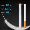 USB Mini Lighters Electronic Rechargeable Windproof Flameless Portable Cigarette Slim Lighter (Silver)