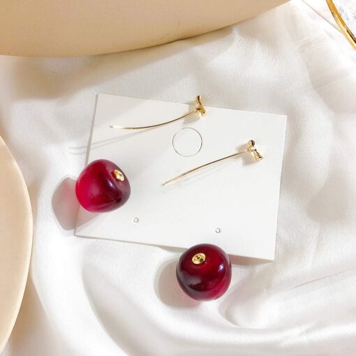 3D Red Cherry Drop Earrings Cute Fruit Gold Dangle Earrings Charm Jewelry Gift Earrings for Women 3D Red Cherry Drop Earrings Cute Fruit Gold Dangle Earrings Charm Jewelry Gift Earrings for Women