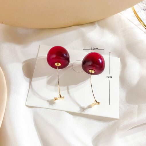 3D Red Cherry Drop Earrings Cute Fruit Gold Dangle Earrings Charm Jewelry Gift Earrings for Women 3D Red Cherry Drop Earrings Cute Fruit Gold Dangle Earrings Charm Jewelry Gift Earrings for Women
