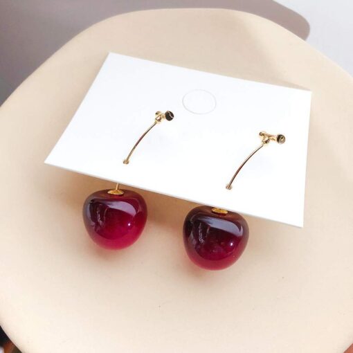 3D Red Cherry Drop Earrings Cute Fruit Gold Dangle Earrings Charm Jewelry Gift Earrings for Women 3D Red Cherry Drop Earrings Cute Fruit Gold Dangle Earrings Charm Jewelry Gift Earrings for Women