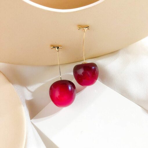 3D Red Cherry Drop Earrings Cute Fruit Gold Dangle Earrings Charm Jewelry Gift Earrings for Women 3D Red Cherry Drop Earrings Cute Fruit Gold Dangle Earrings Charm Jewelry Gift Earrings for Women