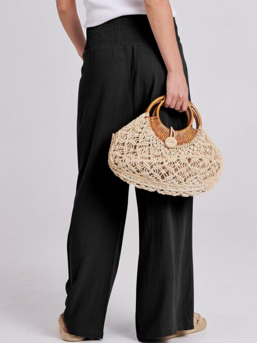 ANRABESS Women Linen Palazzo Pants Summer Boho Wide Leg High Waist Casual Lounge Pant 2025 Beach Travel Vacation Outfits ANRABESS Women Linen Palazzo Pants Summer Boho Wide Leg High Waist Casual Lounge Pant 2025 Beach Travel Vacation Outfits