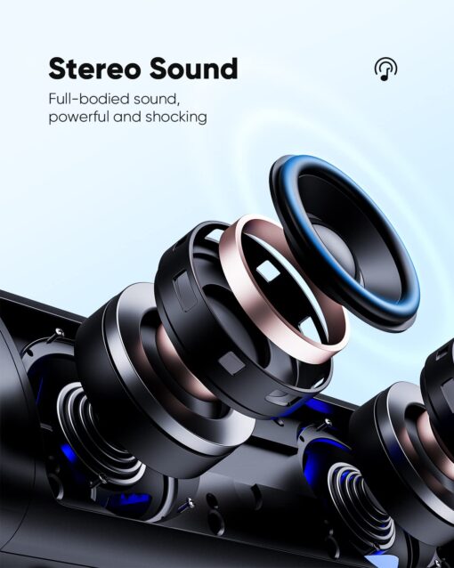 Bluetooth Speaker with HD Sound, Portable Wireless, IPX5 Waterproof, Up to 20H Playtime, TWS Pairing, BT5.3, for Home/Party/Outdoor/Beach, Electronic Gadgets, Birthday Gift (Black) Bluetooth Speaker with HD Sound, Portable Wireless, IPX5 Waterproof, Up to 20H Playtime, TWS Pairing, BT5.3, for Home/Party/Outdoor/Beach, Electronic Gadgets, Birthday Gift (Black)