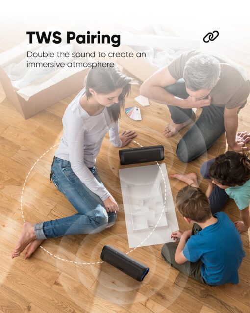Bluetooth Speaker with HD Sound, Portable Wireless, IPX5 Waterproof, Up to 20H Playtime, TWS Pairing, BT5.3, for Home/Party/Outdoor/Beach, Electronic Gadgets, Birthday Gift (Black) Bluetooth Speaker with HD Sound, Portable Wireless, IPX5 Waterproof, Up to 20H Playtime, TWS Pairing, BT5.3, for Home/Party/Outdoor/Beach, Electronic Gadgets, Birthday Gift (Black)