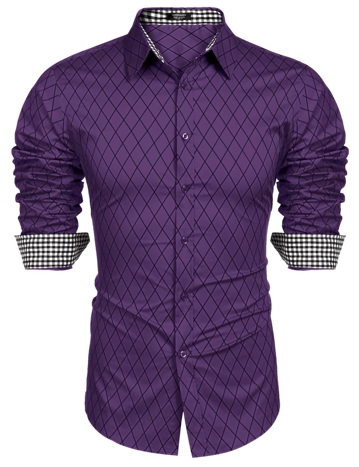 COOFANDY Men's Business Dress Shirt Long Sleeve Slim Fit Casual Button Down Shirt