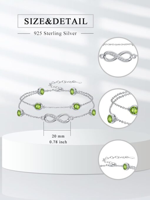 Dorunmo Anklet Bracelets for Women 925 Sterling Silver Infinity Anklets Bracelets Birthstone Jewelry Gifts for Mom Wife Dorunmo Anklet Bracelets for Women 925 Sterling Silver Infinity Anklets Bracelets Birthstone Jewelry Gifts for Mom Wife