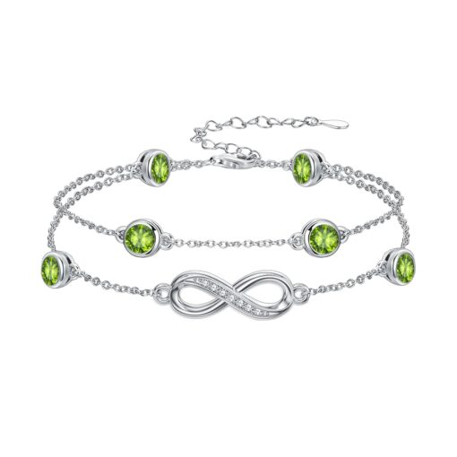 Dorunmo Anklet Bracelets for Women 925 Sterling Silver Infinity Anklets Bracelets Birthstone Jewelry Gifts for Mom Wife Dorunmo Anklet Bracelets for Women 925 Sterling Silver Infinity Anklets Bracelets Birthstone Jewelry Gifts for Mom Wife
