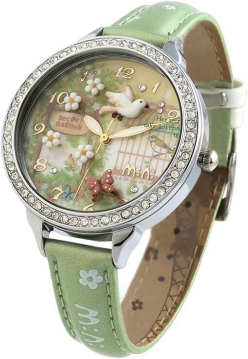 DREAMING Q&P Cute Bowknot Bunny Girl's Teenagers' Wrist Watches,Butterfly Dial,Leather Strap Golden Case fq062 DREAMING Q&P Cute Bowknot Bunny Girl's Teenagers' Wrist Watches,Butterfly Dial,Leather Strap Golden Case fq062