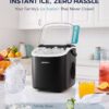 EUHOMY Countertop Ice Maker Machine with Handle, 26lbs in 24Hrs, 9 Ice Cubes Ready in 6 Mins, Auto-Cleaning Portable Ice Maker with Basket and Scoop, for...