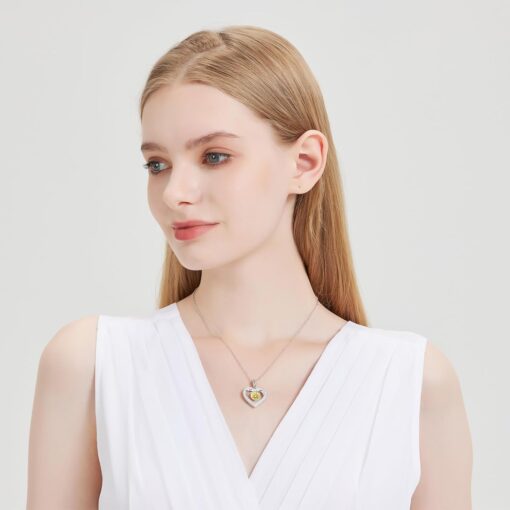 Full Moissanite Heart Necklace - No CZ! 2ct Vibrant Birthstone & 30 White Gems | 12 Month Gifts for Wife, Mom, Her | Anniversary, Valentine's Day, Mother's Day Jewelry Full Moissanite Heart Necklace - No CZ! 2ct Vibrant Birthstone & 30 White Gems | 12 Month Gifts for Wife, Mom, Her | Anniversary, Valentine's Day, Mother's Day Jewelry