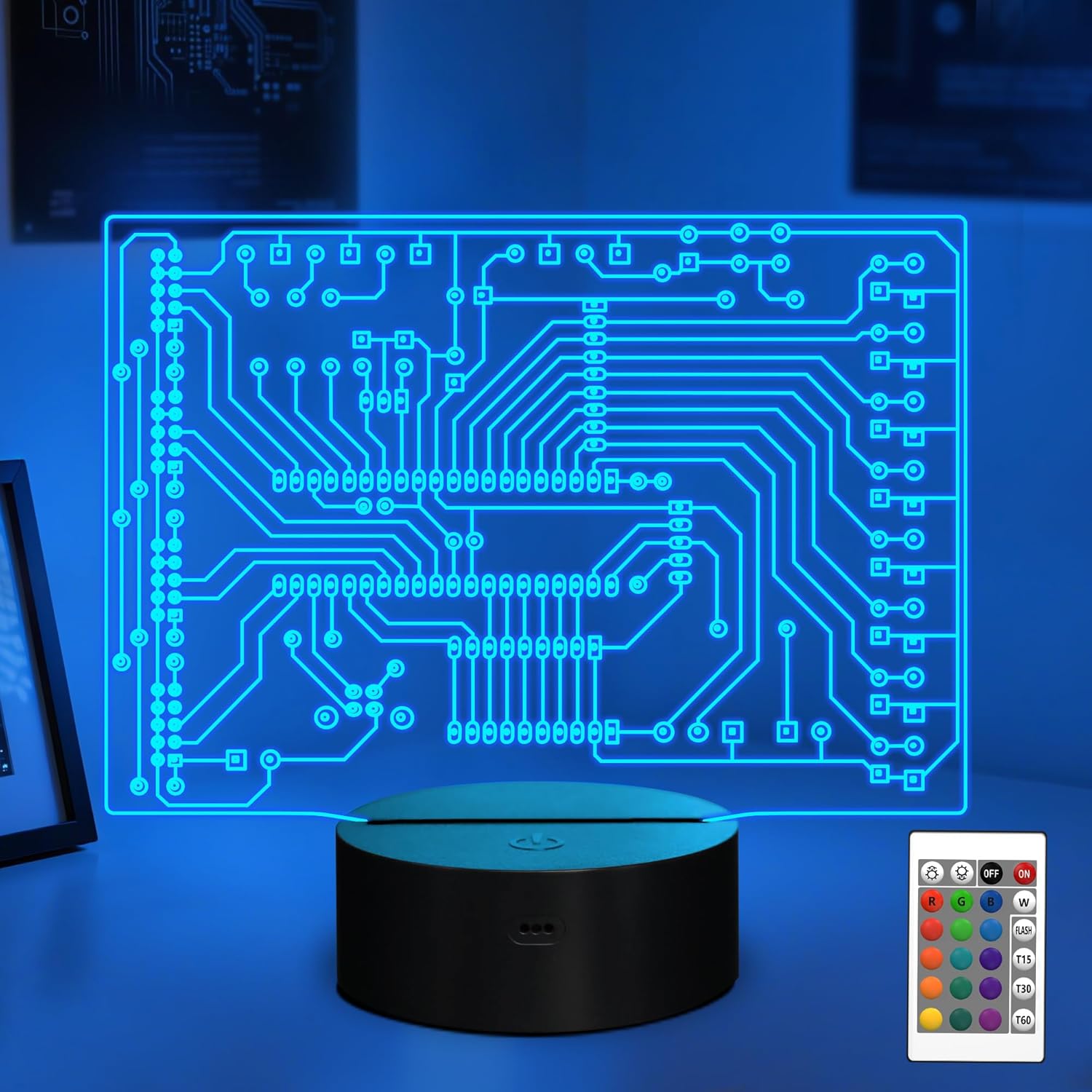 Geeky Gifts, Computer Geekery PCB Lamp 16 Colors Changing Touch & Remote Control for Men Boys Women IT Tech Support Nerds Geek Lovers
