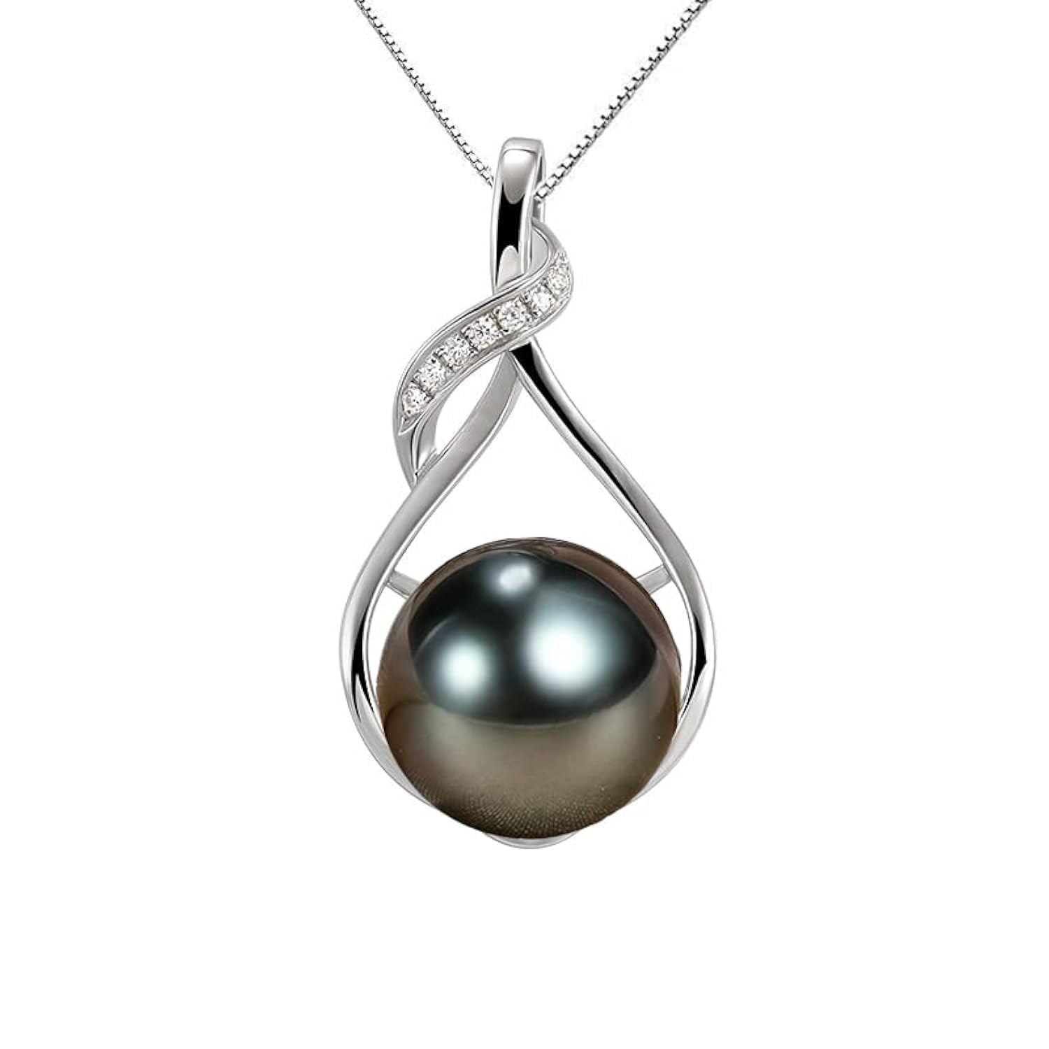Gifts for Women Wife-Tahitian-Black-Pearl-Necklace-Gift for Wife Wedding Birthday Anniversary Jewelry-Mom Girlfriend Her Mothers Day Gifts for Mom Women Valentines Christmas Day