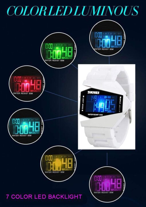 Gosasa Men Sports Military Watches Digital Airplane Shaped LED Light Waterproof Watches Gosasa Men Sports Military Watches Digital Airplane Shaped LED Light Waterproof Watches