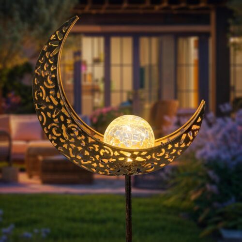 Homeimpro Moon Solar Lights Outdoor Garden Decor Gifts for Mom Women,Waterproof Stakes Yard Decorations for Lawn, Patio Accessories, Backyard Ornaments Birthday Gifts Mother...