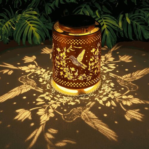 Hummingbird Solar Lanterns Garden Decor Birthday Gifts for Women Mon Grandma Metal Hanging Solar Lights Waterproof Outdoor Decoration for Outside LED Lanterns for Yard Patio...
