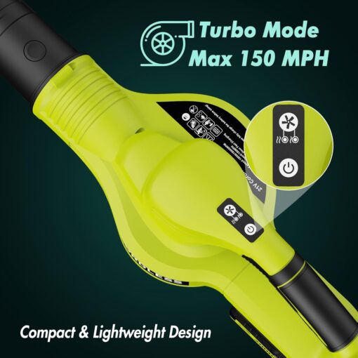 Leaf Blower Cordless - 21V Powerful Electric Leaf Blower with 2 Batteries and Charger, 2 Speed Modes, 2.0Ah Lightweight Battery Powered Leaf Blowers for Lawn Care, Patio, Dust,...