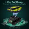 Leaf Blower Cordless - 21V Powerful Electric Leaf Blower with 2 Batteries and Charger, 2 Speed Modes, 2.0Ah Lightweight Battery Powered Leaf Blowers for Lawn Care, Patio, Dust,...
