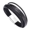 Mens Leather Bracelet with Multi-Layer Braided Leather Mens Bracelet Valentine's Day Gift