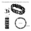 Multitool 29 in 1 Stainless Steel Multifunctional Bracelet, Travel Friendly, Survival Bracelet Suitable for Sailing, Travel, Camping, Hiking - Black