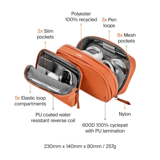Orbitkey 2-in-1 Tech Accessory Pouch - Terracotta Orbitkey 2-in-1 Tech Accessory Pouch - Terracotta