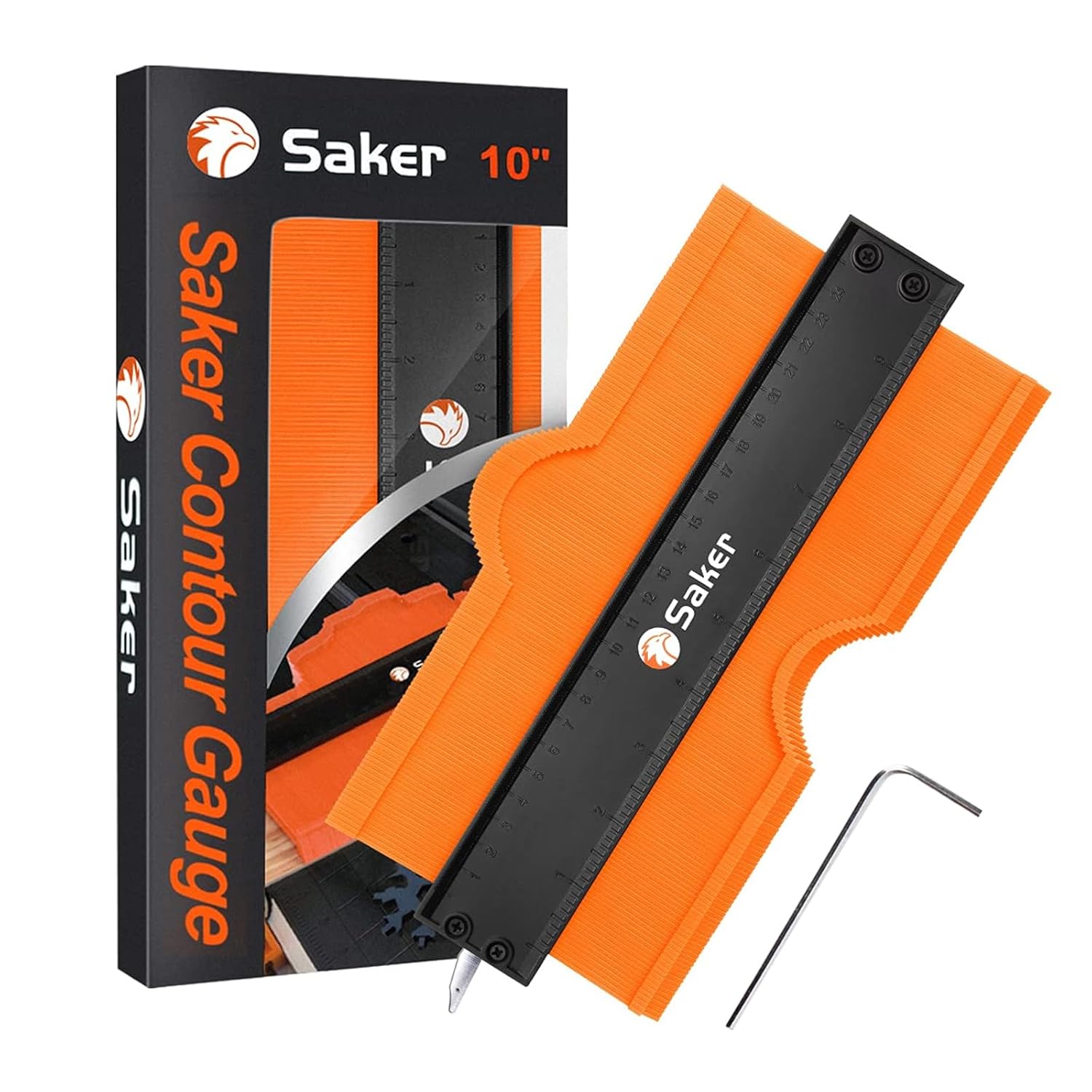 Saker Contour Gauge (10 Inch) Profile Tool with Adjustable Lock,Christmas Gifts for Men Women Dad Boyfriend Husband-Precisely Copy Irregular Shape Duplicator-Cool Gadgets for...