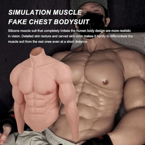 Silicone Muscle Suit Realistic Fake Muscle Costume Male Chest with Arms for Cosplay Halloween Props Silicone Muscle Suit Realistic Fake Muscle Costume Male Chest with Arms for Cosplay Halloween Props