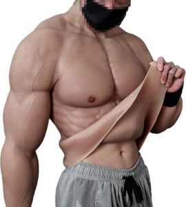 Silicone Muscle Suit Realistic Fake Muscle Costume Male Chest with Arms for Cosplay Halloween Props