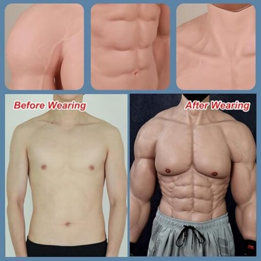 Silicone Muscle Suit Realistic Fake Muscle Costume Male Chest with Arms for Cosplay Halloween Props Silicone Muscle Suit Realistic Fake Muscle Costume Male Chest with Arms for Cosplay Halloween Props