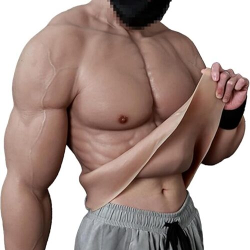 Silicone Muscle Suit Realistic Fake Muscle Costume Male Chest with Arms for Cosplay Halloween Props