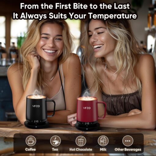 Smart Mug,Self Heating,Temperature-Controlled, Self-Heating Coffee Mug.LED Real-time Temperature Display.180 Minutes Maximum Battery Life.Smart Coffee Cup Tea-for-One Sets(12oz,...