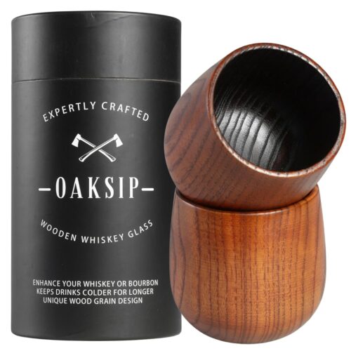 The Original Charred Wooden Bourbon Drinking Glass Bourbon Gifts for Men | Whiskey Glasses For Dad | Great Whiskey Gifts for Men Who Have Everything | Perfect Presents For...