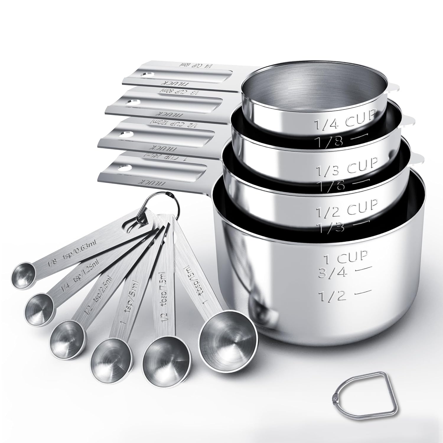TILUCK Stainless Steel Measuring Cups & Spoons Set, Cups and Spoons,Kitchen Gadgets for Cooking & Baking (10)