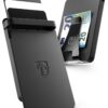TRAVANDO SLYDE Aluminum Card Holder - RFID Blocking Slim Wallet for Men with Money Clip – Holds Up to 7 Cards – RFID Protected Credit Card Mens Wallet (Black)