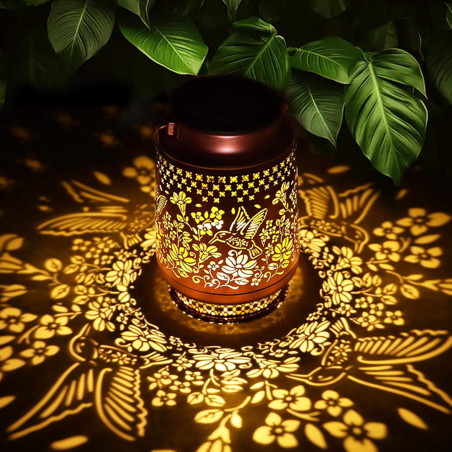Hummingbird Solar Lanterns Outdoor Waterproof, Garden Decor Birthday Gifts for Women Mom Grandma Sister, Metal Hanging Solar Lights Outside Decorative for Yard Patio Backyard...