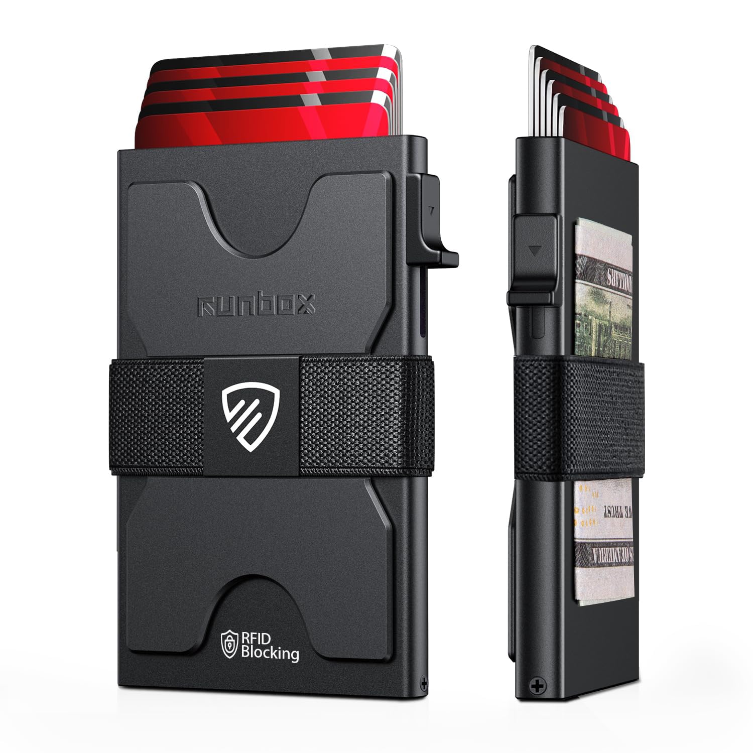 Mens Card Cases, Slim Card Holder Wallet for Men and Women, Minimalist RFID Blocking Wallet with Pop-Up Function, Thin Design, Metal Card Cases Holds 6+6 Cards, Gifts for Men,...