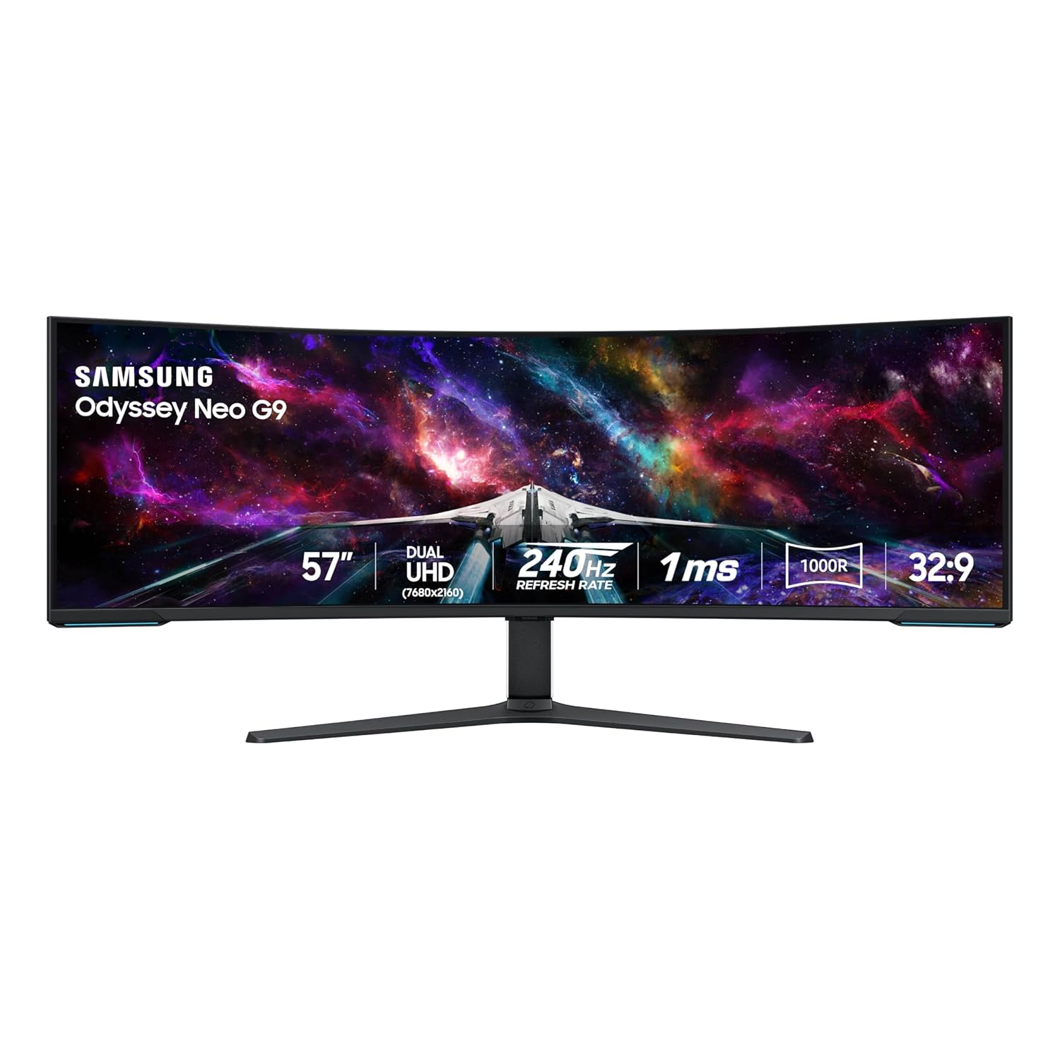 Samsung 57" Odyssey Neo G9 (G95NC) Series Dual 4K UHD 1000R Curved Gaming Monitor, 240Hz, 1ms with DisplayPort 2.1, Quantum Mini-LED, DisplayHDR 1000, AMD FreeSync Premium Pro,...