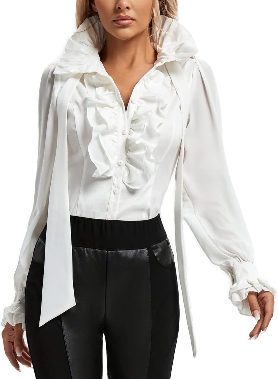 Women Victorian Renaissance Pirate Shirt Gothic Vampire Medieval Tops