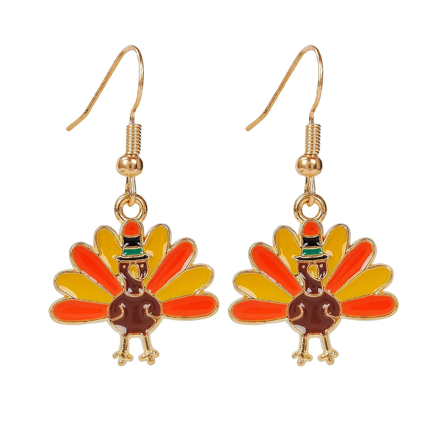 3Pairs Thanksgiving Turkey Earrings for Women - Turkey Style Earrings Cute Pumpkin Fall Earring Studs Great Thanksgiving Jewelry Accessory Holiday Gifts for Women