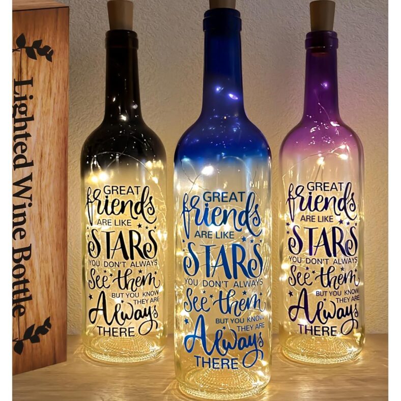 Christmas Gifts for Women -Christmas Gifts 2025 - Wine Bottle Lights with Cork - Light Up Lamp Decor for Home Decorations - Birthday Friendship Unique Gift for Girls Boys Womens...
