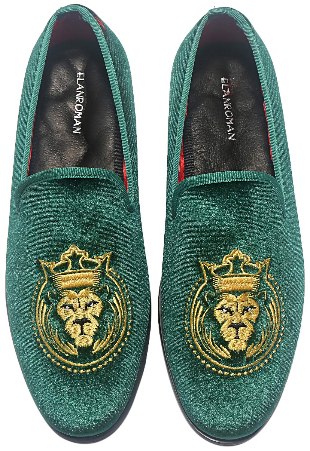 ELANROMAN Loafers for Men Velvet Shoes of Fashion Embroidered 1.0 and 2.0 Party Wedding Prom Shoes